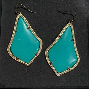 Alex Gold Drop Earrings in Teal